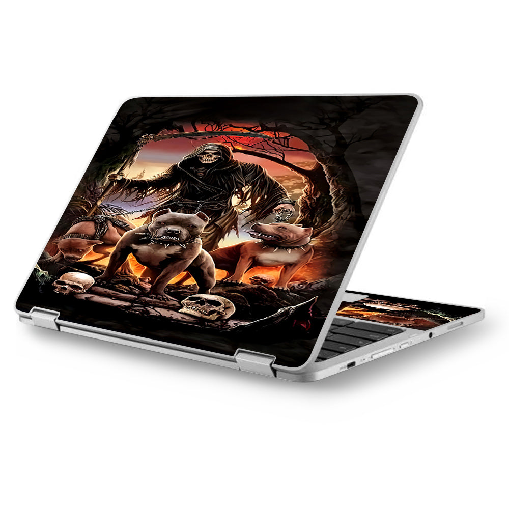  Grim Reaper Pitbull Skulls  Asus Chromebook Flip 12.5" Skin