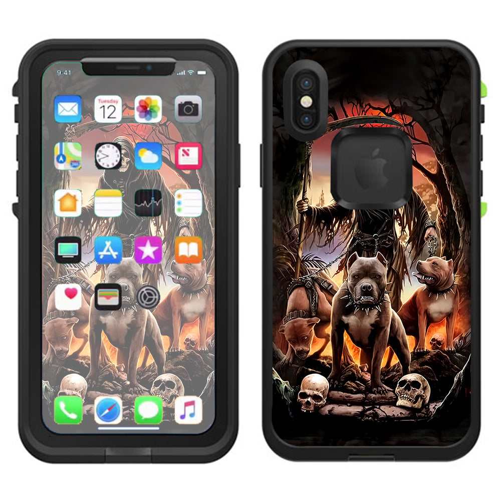  Grim Reaper Pitbull Skulls  Lifeproof Fre Case iPhone X Skin
