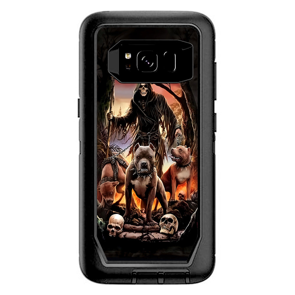  Grim Reaper Pitbull Skulls  Otterbox Defender Samsung Galaxy S8 Skin