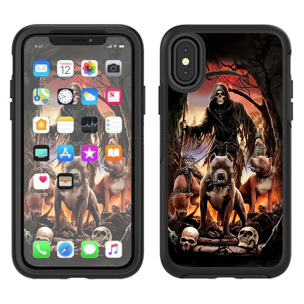  Grim Reaper Pitbull Skulls  Otterbox Defender Apple iPhone X Skin
