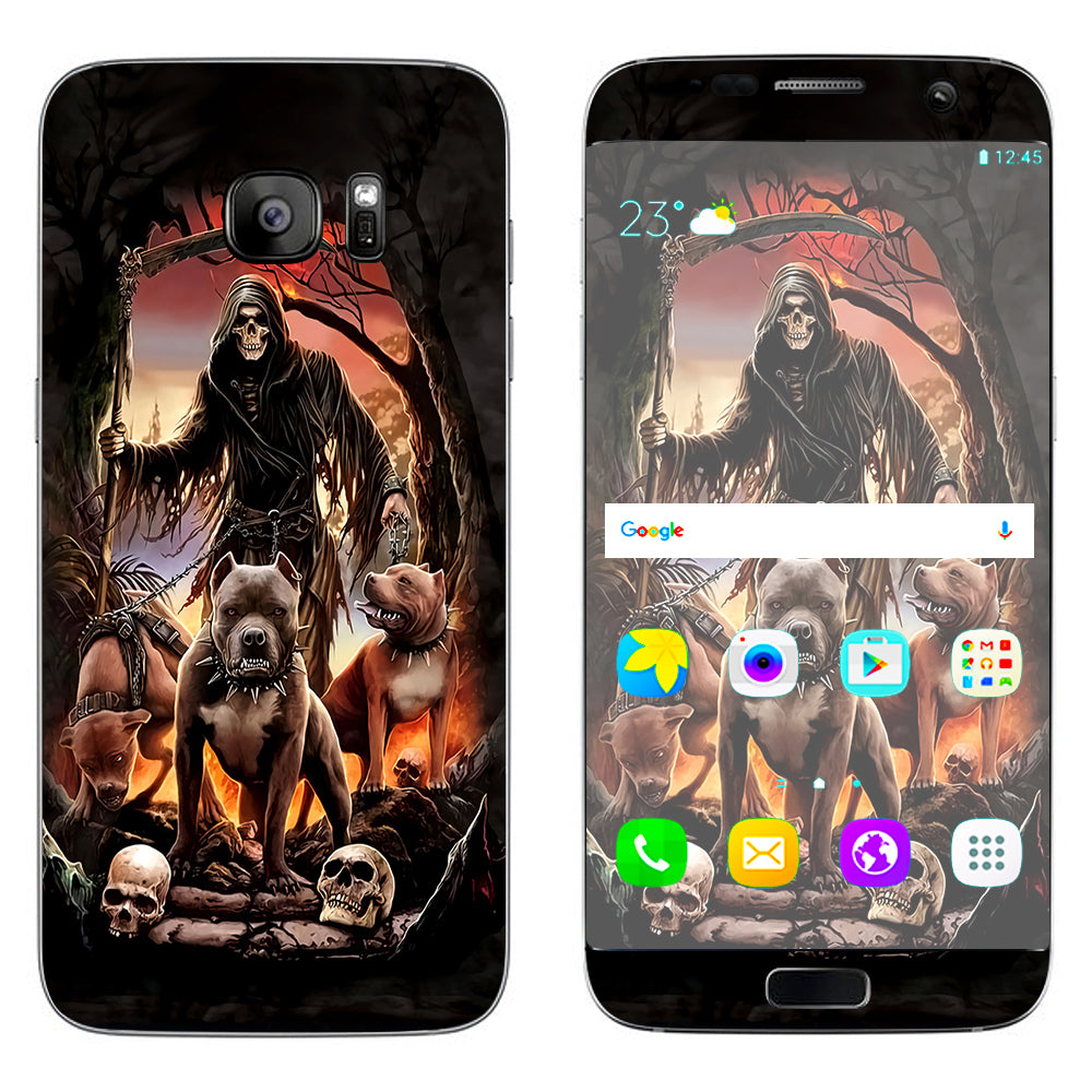  Grim Reaper Pitbull Skulls  Samsung Galaxy S7 Edge Skin