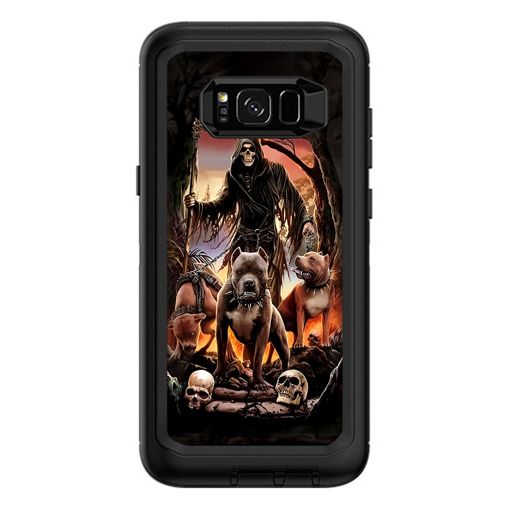  Grim Reaper Pitbull Skulls  Otterbox Defender Samsung Galaxy S8 Plus Skin