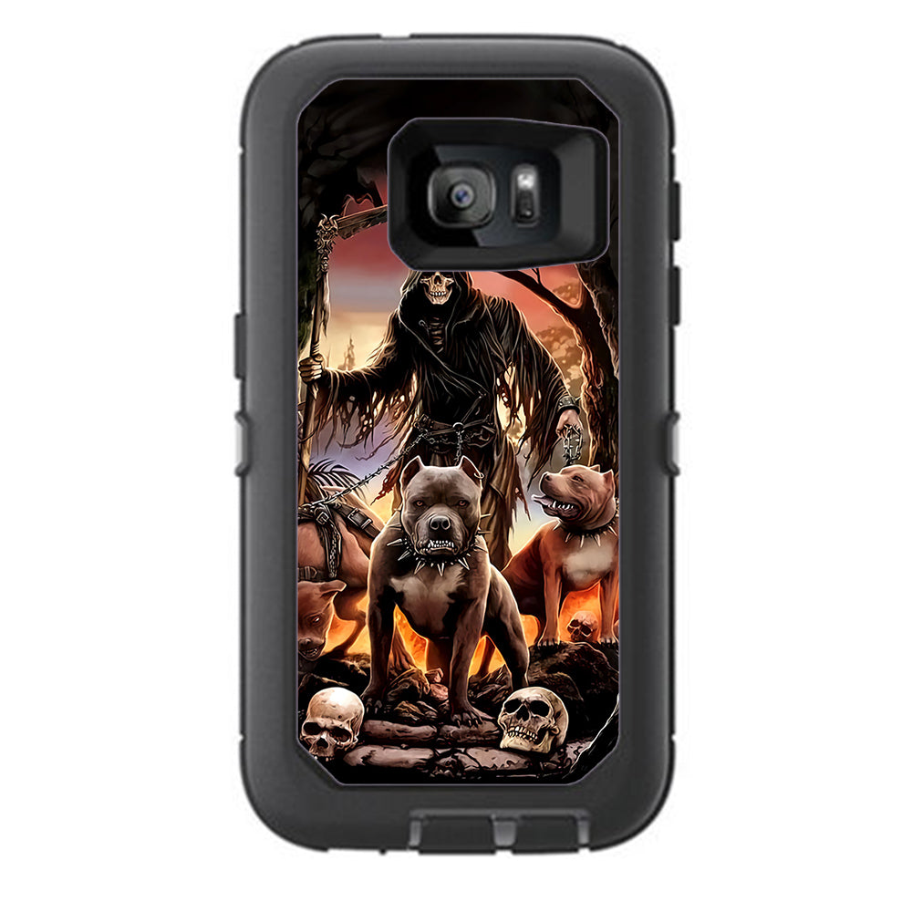  Grim Reaper Pitbull Skulls Otterbox Defender Samsung Galaxy S7 Skin