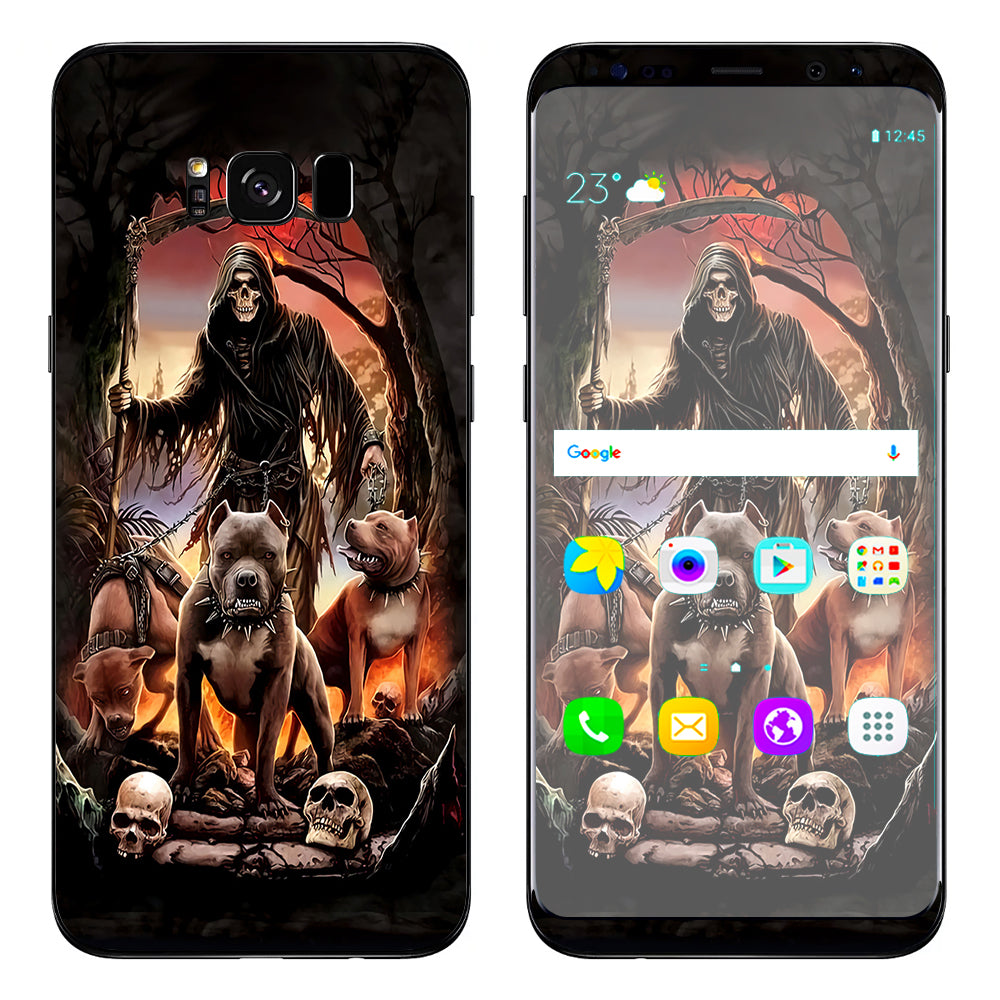  Grim Reaper Pitbull Skulls  Samsung Galaxy S8 Skin