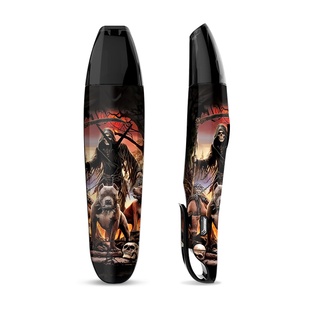 Skin Decal for Suorin Vagon  Vape / Grim Reaper Pitbull Skulls 