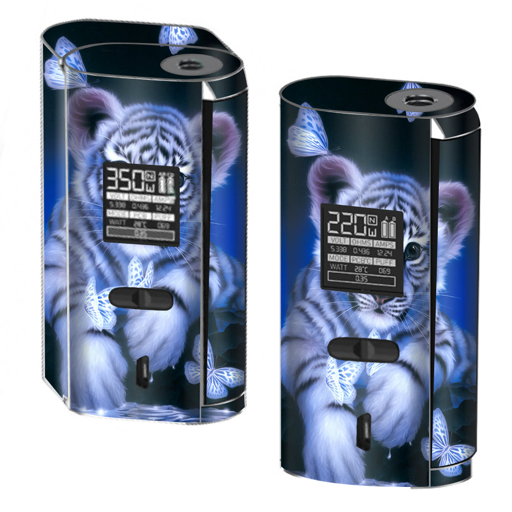  Cute White Tiger Cub Butterflies Smok GX2/4 350w Skin