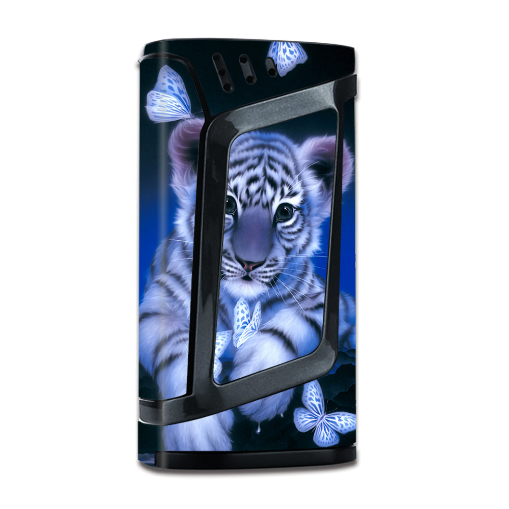  Cute White Tiger Cub Butterflies Smok Alien 220W Skin