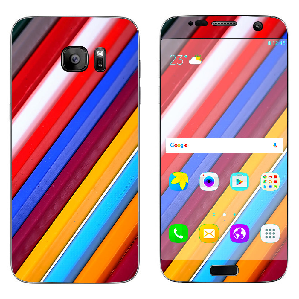  Color Stripes Pattern Samsung Galaxy S7 Edge Skin