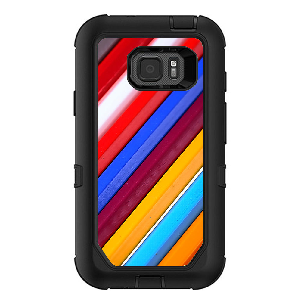  Color Stripes Pattern Otterbox Defender Samsung Galaxy S7 Active Skin