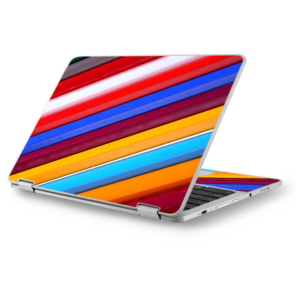  Color Stripes Pattern Asus Chromebook Flip 12.5" Skin
