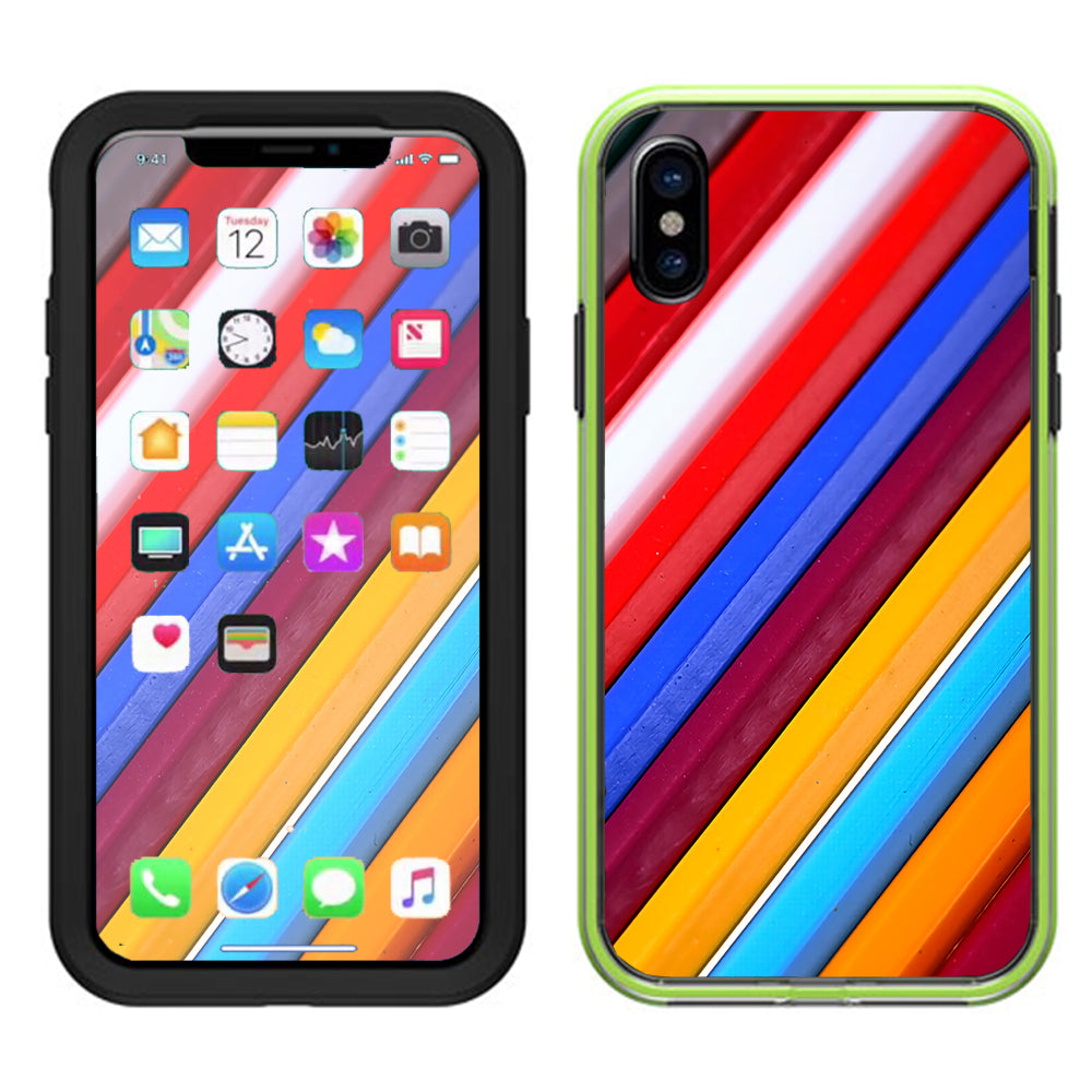  Color Stripes Pattern Lifeproof Slam Case iPhone X Skin