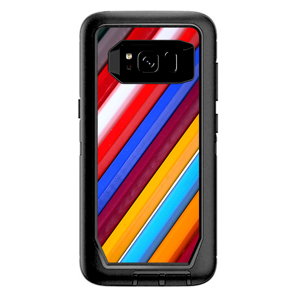 Color Stripes Pattern Otterbox Defender Samsung Galaxy S8 Skin