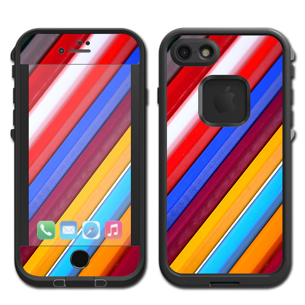  Color Stripes Pattern Lifeproof Fre iPhone 7 or iPhone 8 Skin