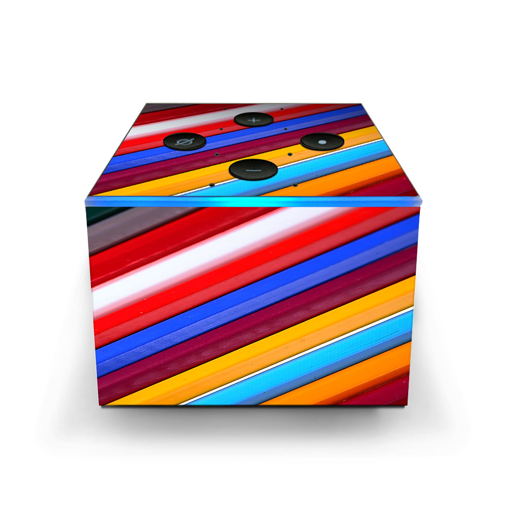  Color Stripes Pattern Amazon Fire TV Cube Skin