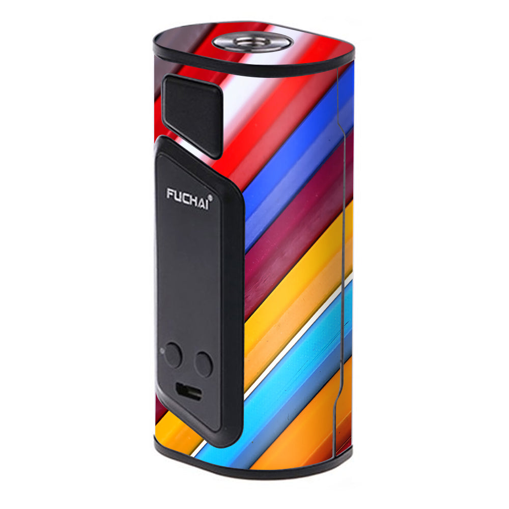Skin Decal for Sigelei Fuchai Duo-3 175W TC Vape / Color Stripes Pattern   itsaskin.com