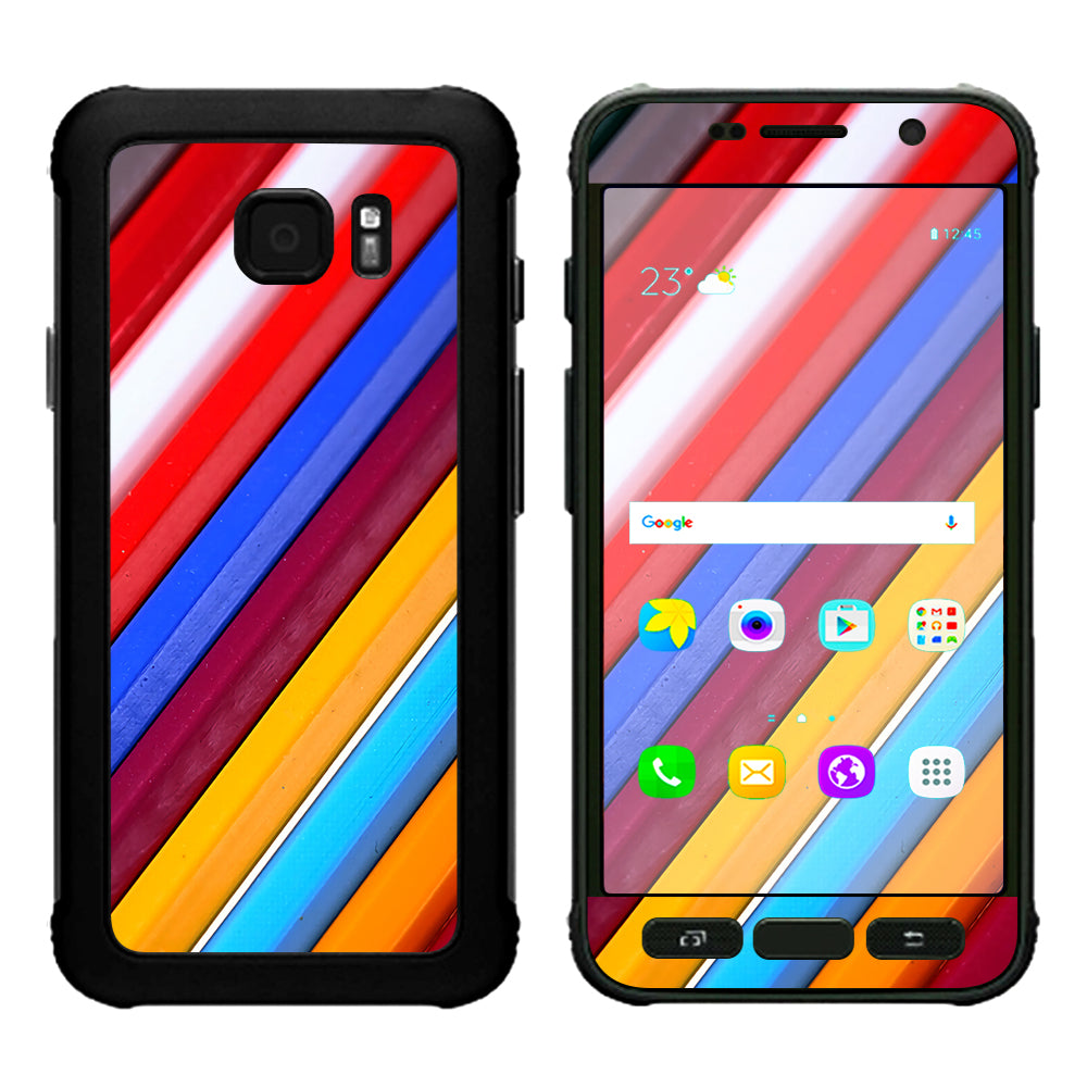  Color Stripes Pattern Samsung Galaxy S7 Active Skin
