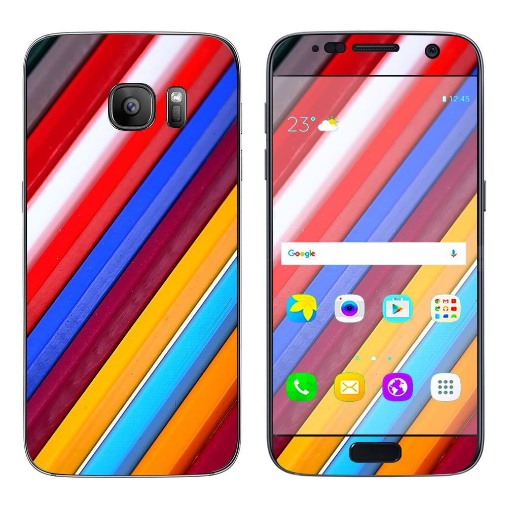  Color Stripes Pattern Samsung Galaxy S7 Skin