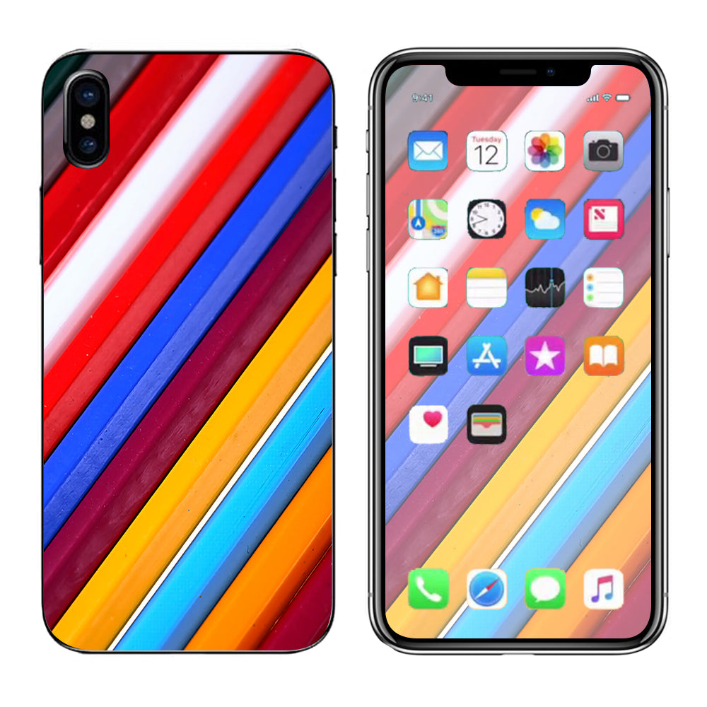  Color Stripes Pattern Apple iPhone X Skin