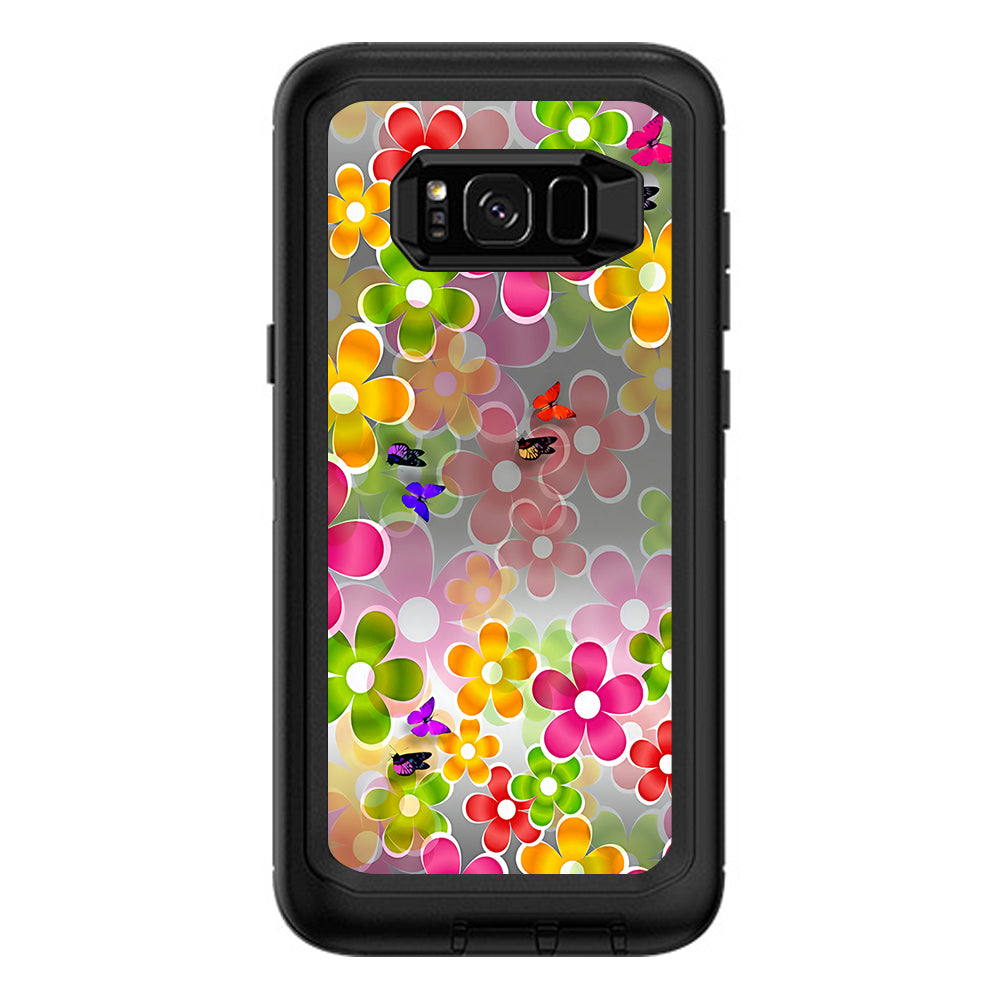  Butterflies And Daisies Flower Otterbox Defender Samsung Galaxy S8 Plus Skin