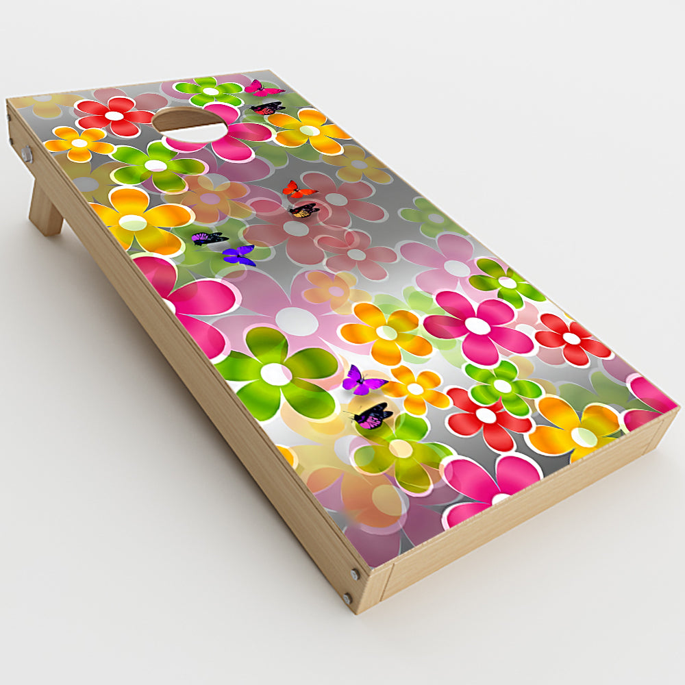  Butterflies And Daisies Flower Cornhole Game Boards  Skin