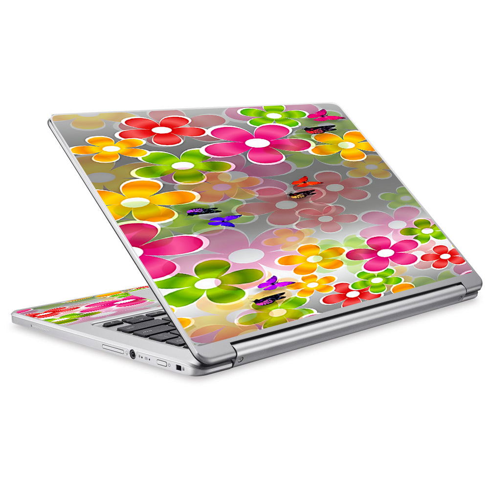  Butterflies And Daisies Flower Acer Chromebook R13 Skin