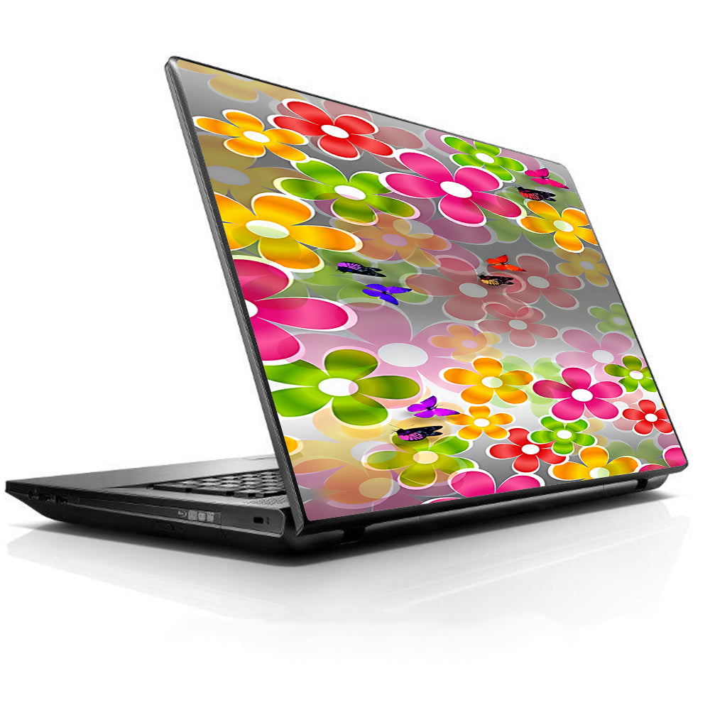  Butterflies And Daisies Flower Universal 13 to 16 inch wide laptop Skin