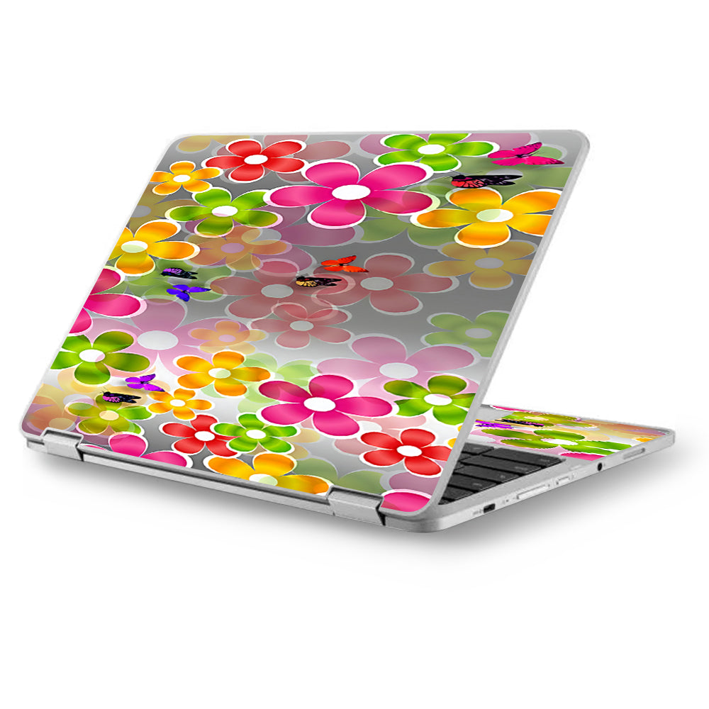  Butterflies And Daisies Flower Asus Chromebook Flip 12.5" Skin