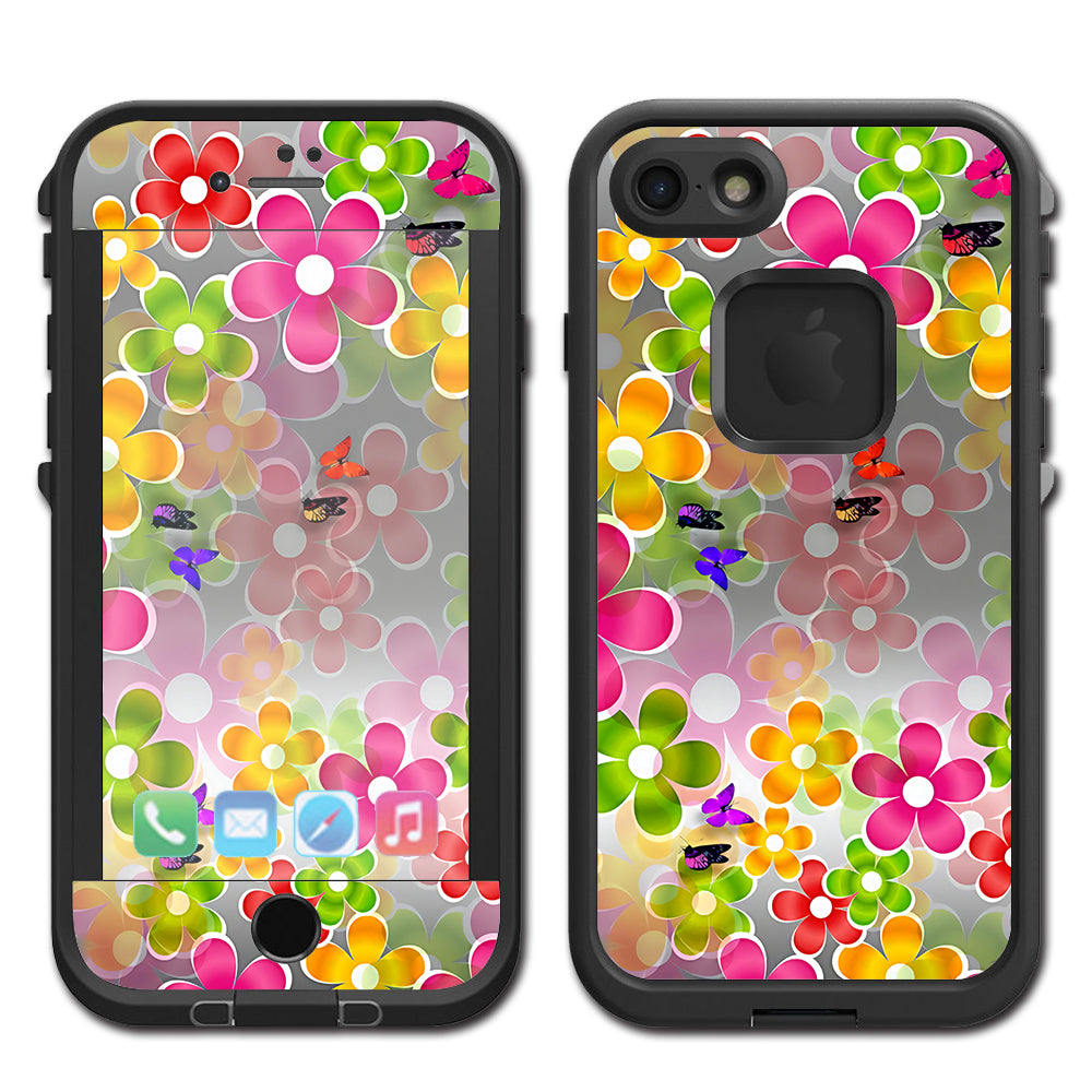  Butterflies And Daisies Flower Lifeproof Fre iPhone 7 or iPhone 8 Skin