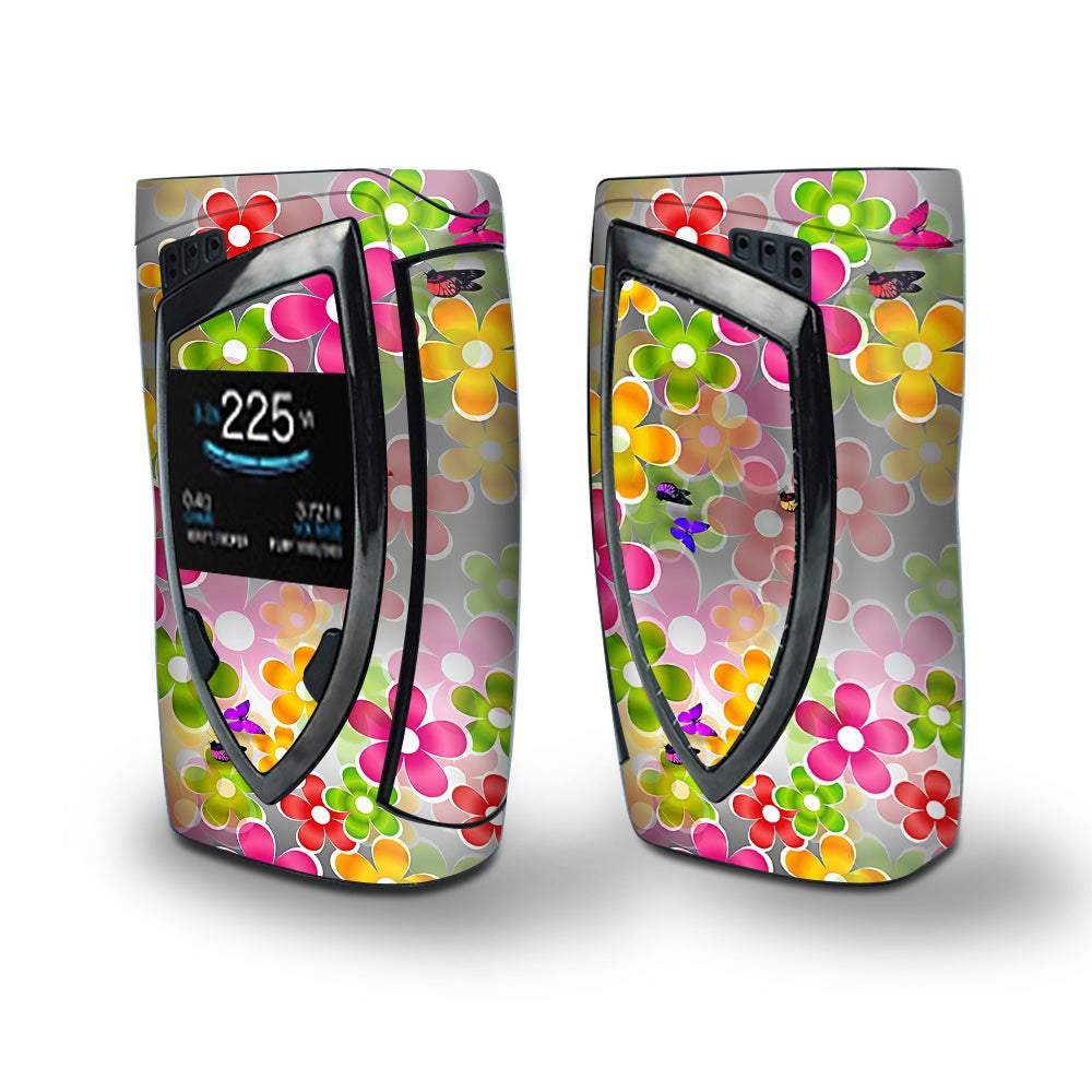 Skin Decal Vinyl Wrap for Smok Devilkin Kit 225w (includes TFV12 Prince Tank Skins) Vape Skins Stickers Cover / Butterflies and Daisies Flower