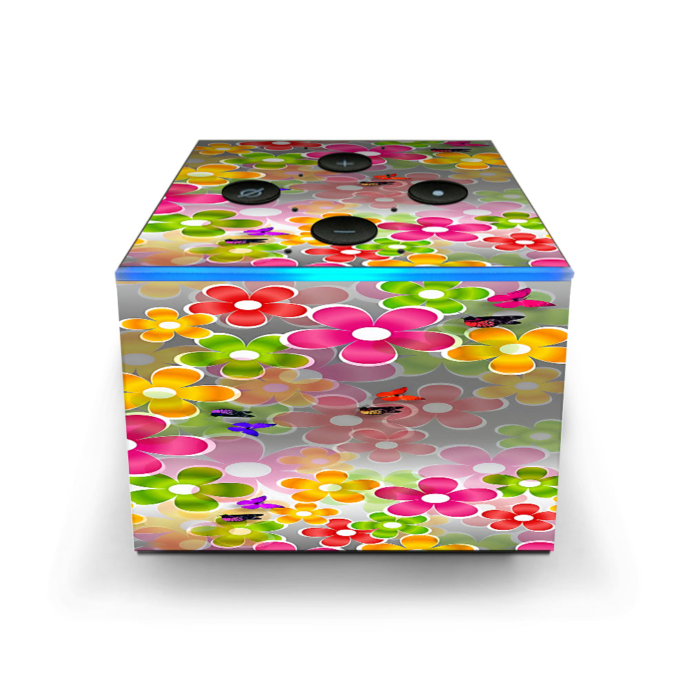  Butterflies And Daisies Flower Amazon Fire TV Cube Skin