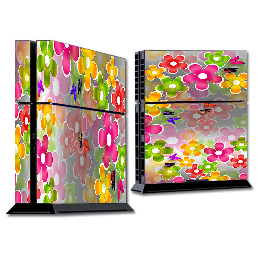  Butterflies And Daisies Flower Sony Playstation PS4 Skin