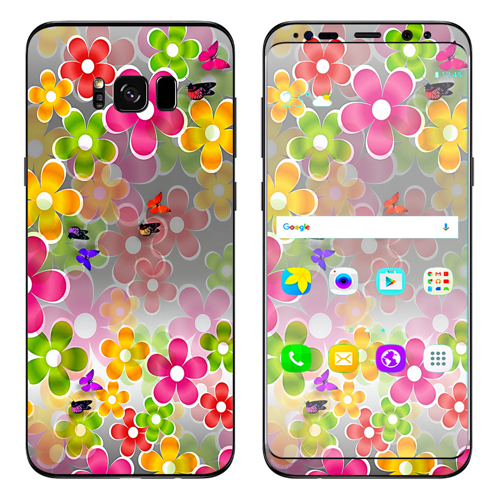  Butterflies And Daisies Flower Samsung Galaxy S8 Plus Skin