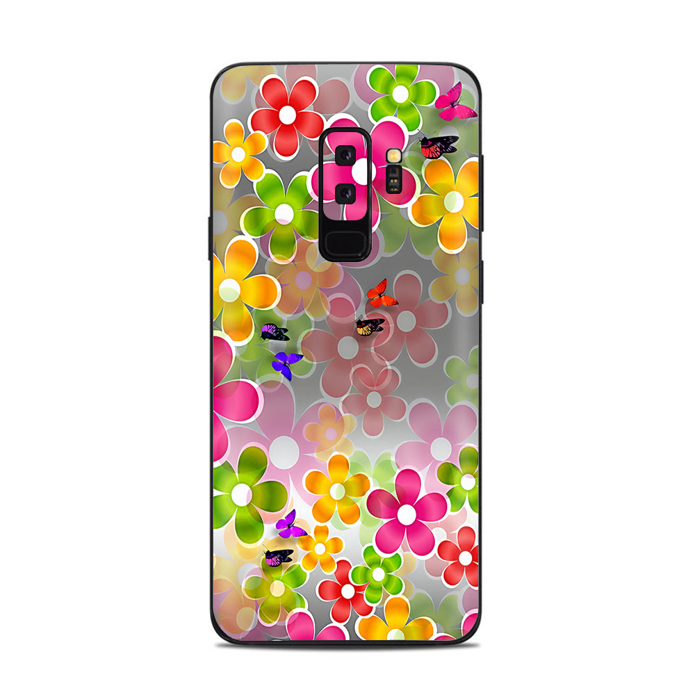  Butterflies And Daisies Flower Samsung Galaxy S9 Plus Skin