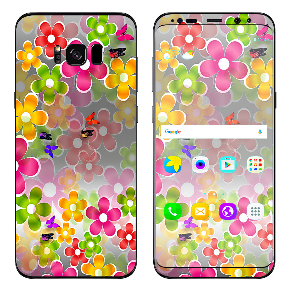  Butterflies And Daisies Flower Samsung Galaxy S8 Skin