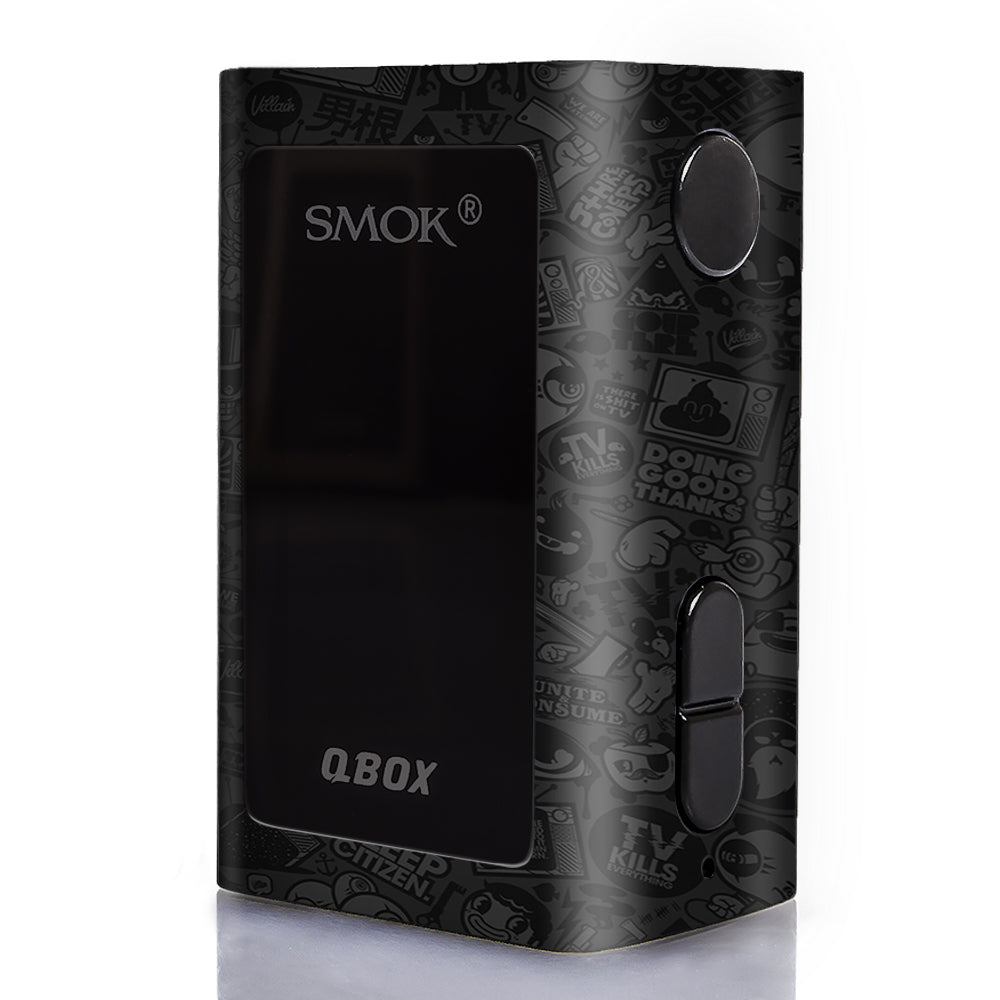  Black Sticker Slap Design Smok Q-Box Skin