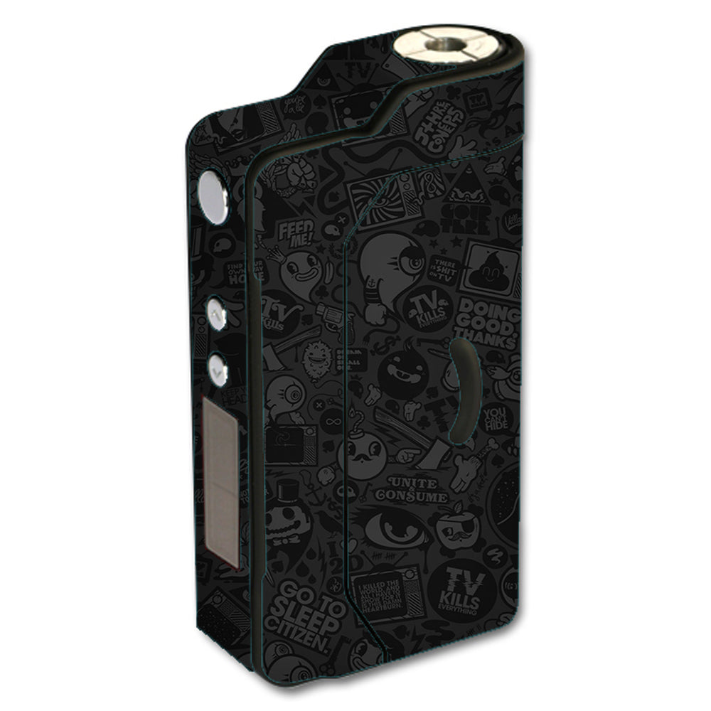 Skin Decal for Sigelei 150W TC Temp Vape Mod / Black Sticker Slap Design itsaskin.com Skin Decal for Sigelei 150W TC Temp Vape Mod / Black Sticker Slap Design itsaskin.com