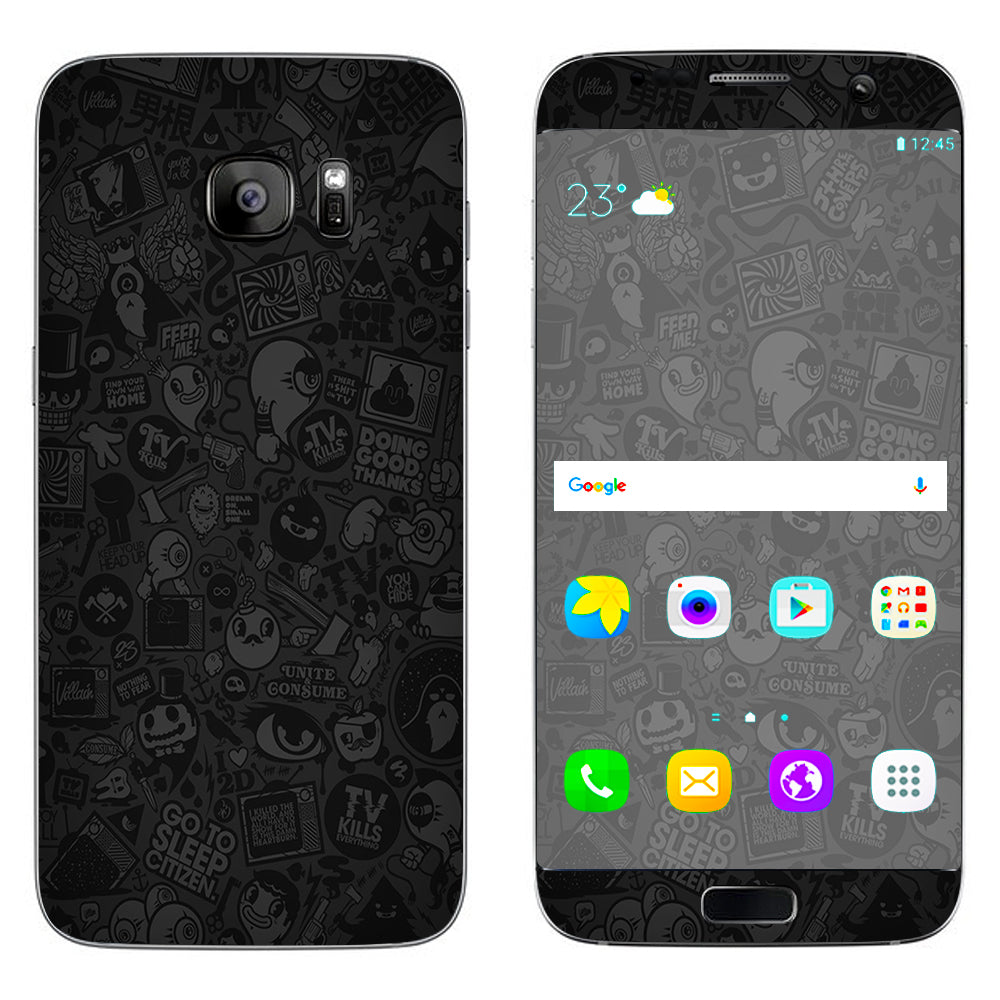  Black Sticker Slap Design Samsung Galaxy S7 Edge Skin