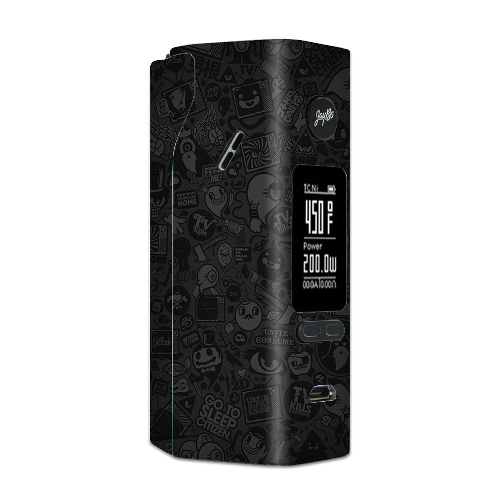 Skin Decal for Wismec Reuleaux RX 2/3 Vape Mod / Black Sticker Slap Design itsaskin.com Skin Decal for Wismec Reuleaux RX 2/3 Vape Mod / Black Sticker Slap Design itsaskin.com