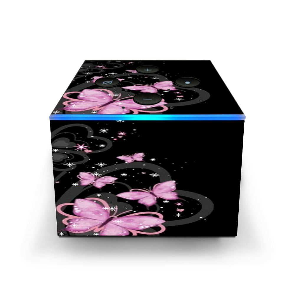 Pink Majestic Butterflies Hearts Amazon Fire TV Cube Skin