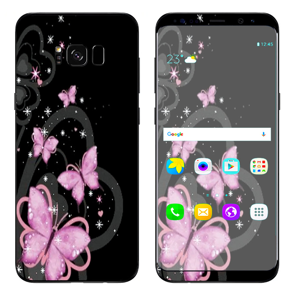  Pink Majestic Butterflies Hearts Samsung Galaxy S8 Plus Skin