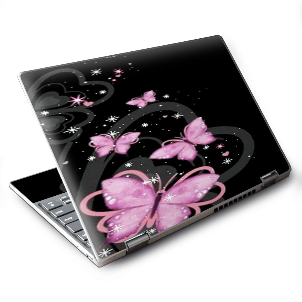  Pink Majestic Butterflies Hearts Lenovo Yoga 710 11.6" Skin