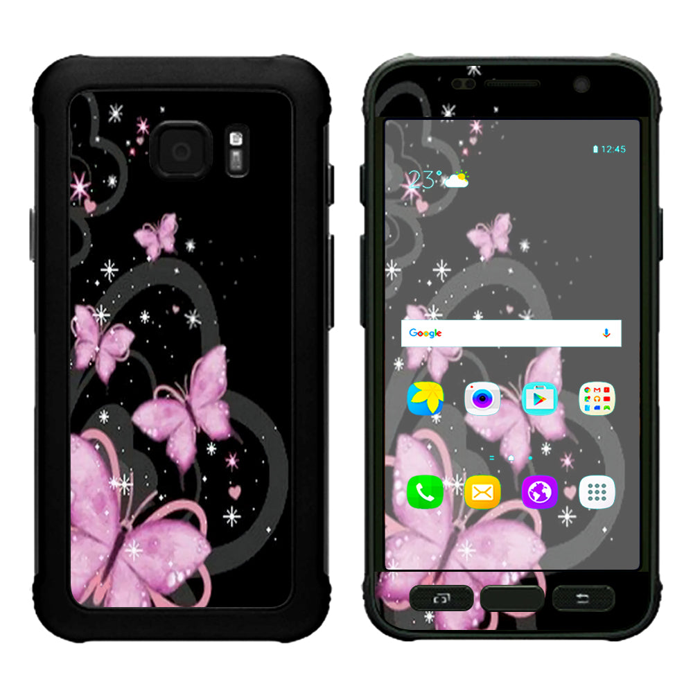  Pink Majestic Butterflies Hearts Samsung Galaxy S7 Active Skin