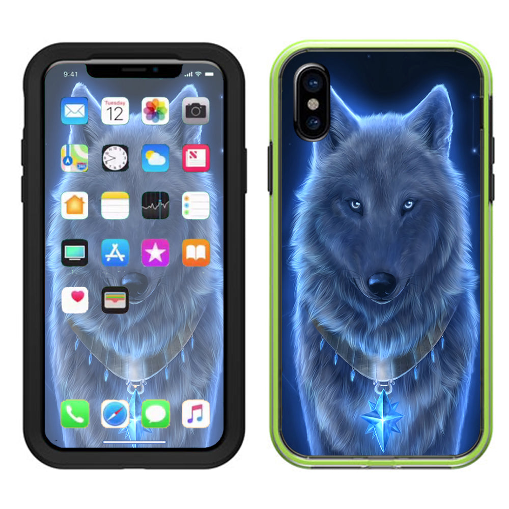  Glowing Celestial Wolf Lifeproof Slam Case iPhone X Skin