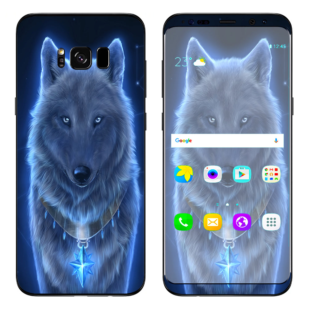  Glowing Celestial Wolf Samsung Galaxy S8 Plus Skin