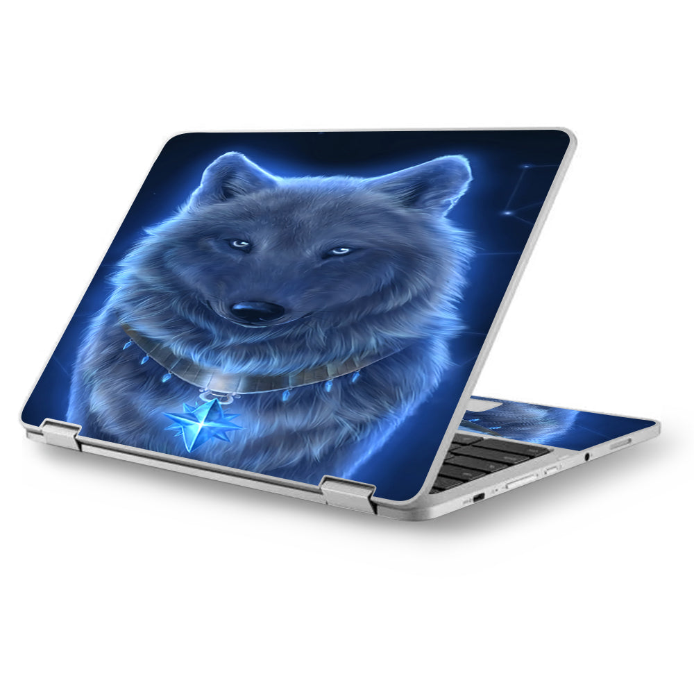  Glowing Celestial Wolf Asus Chromebook Flip 12.5" Skin