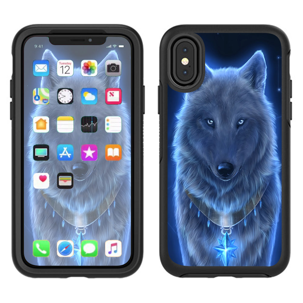  Glowing Celestial Wolf Otterbox Defender Apple iPhone X Skin