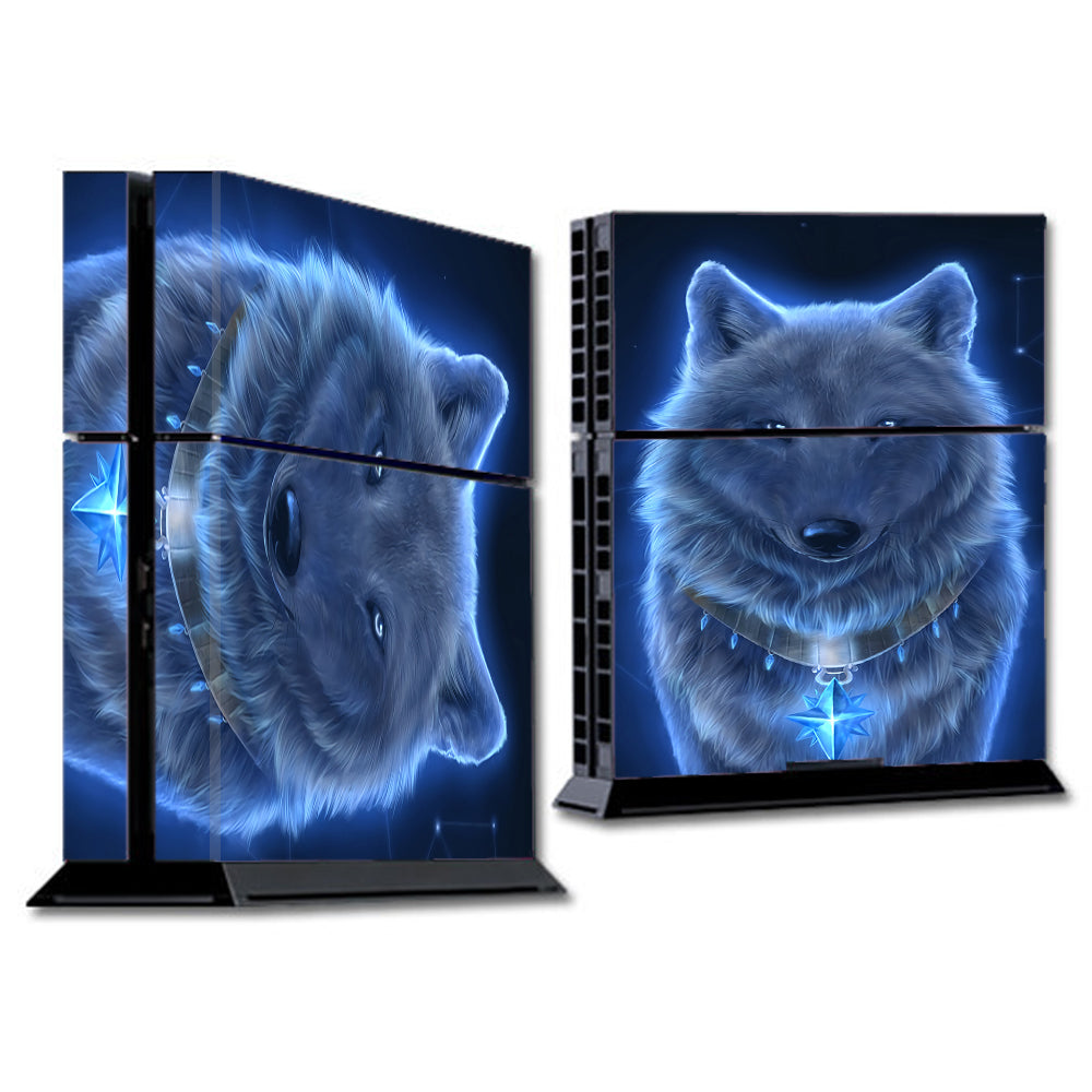  Glowing Celestial Wolf Sony Playstation PS4 Skin