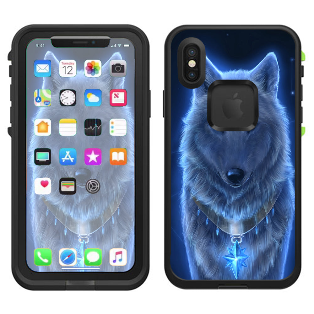  Glowing Celestial Wolf Lifeproof Fre Case iPhone X Skin