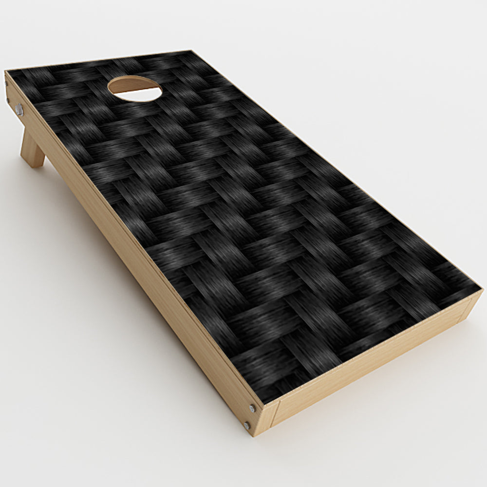  Black Grey Carbon Fiber Weave Cornhole Game Boards  Skin