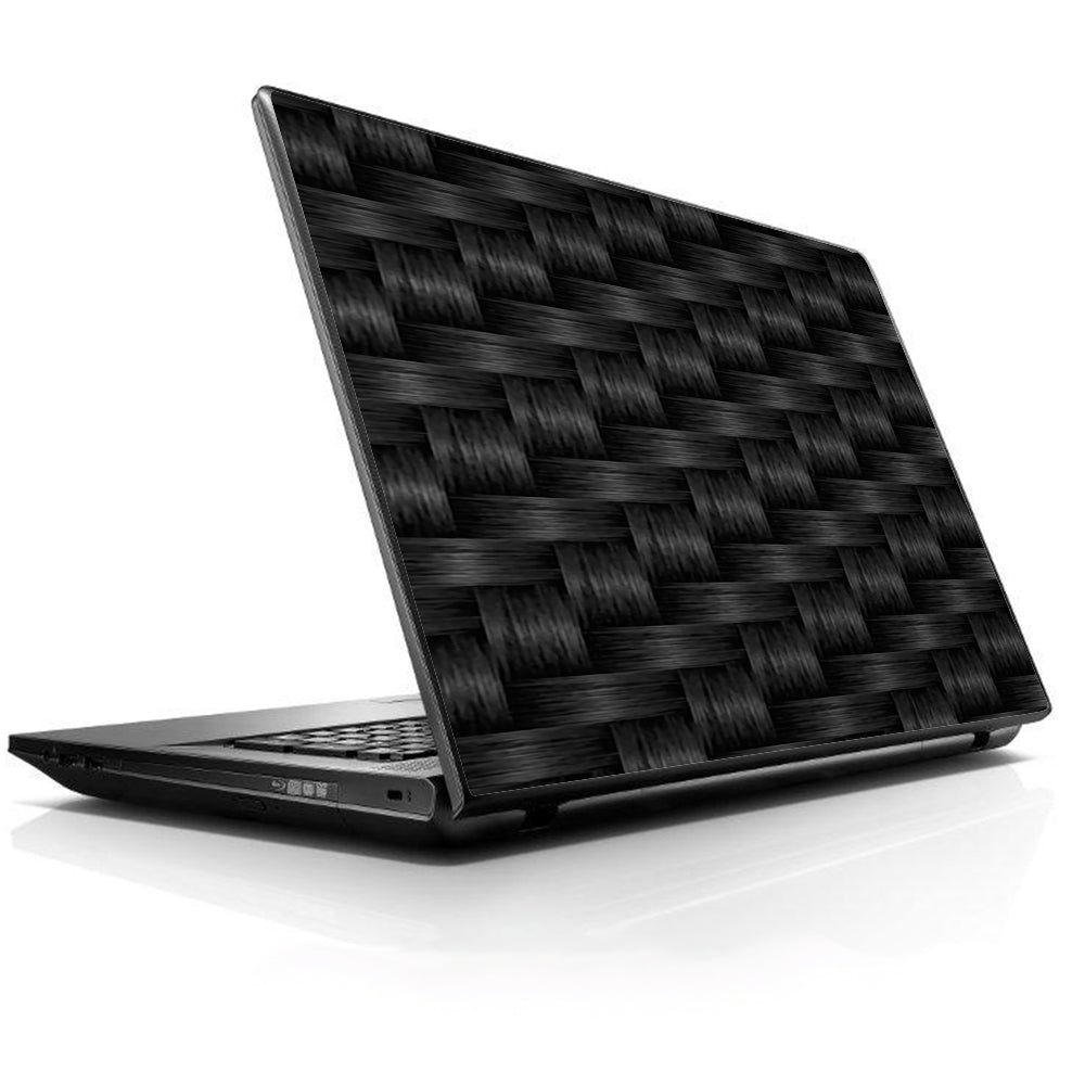  Black Grey Carbon Fiber Weave Universal 13 to 16 inch wide laptop Skin